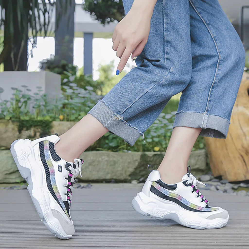 SAGACE/Новая модная повседневная обувь Женские кроссовки с перекрестной шнуровкой