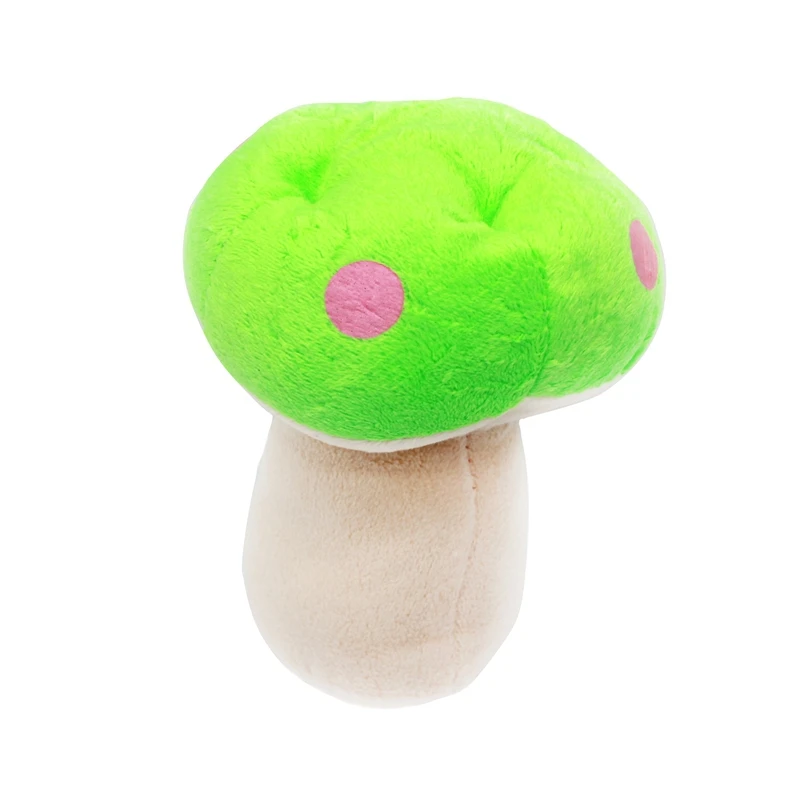 Green Жевательная игрушка для собак, красочная плюшевая игрушка в форме гриба для питомцев, интерактивные молярные принадлежности для чистки зубов, забавные скрипучие игрушки - Цвет: Green