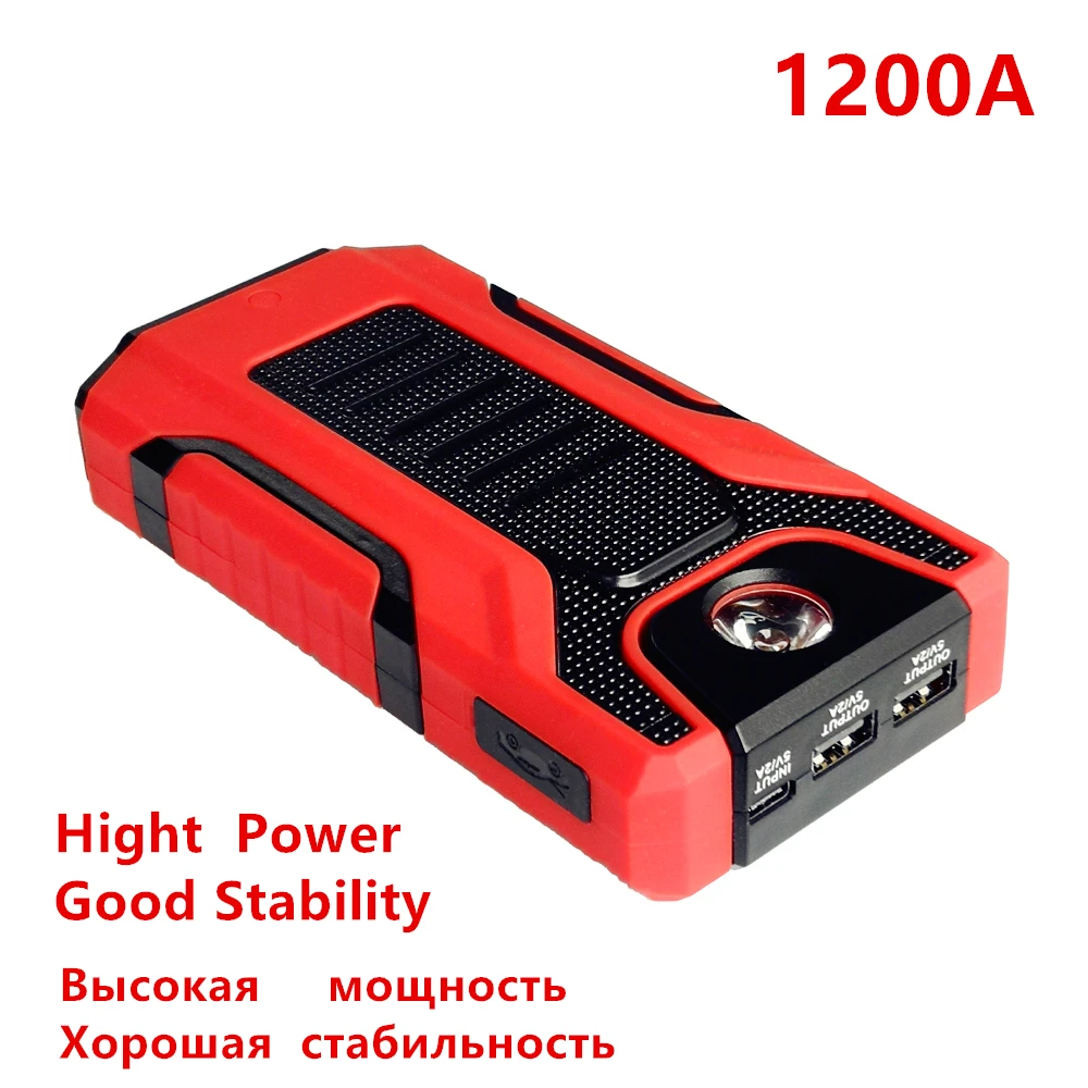 Hight Power Emergency Jump Starter 1200A Portable Power Bank Engine Booster 12V Car Battery Charger