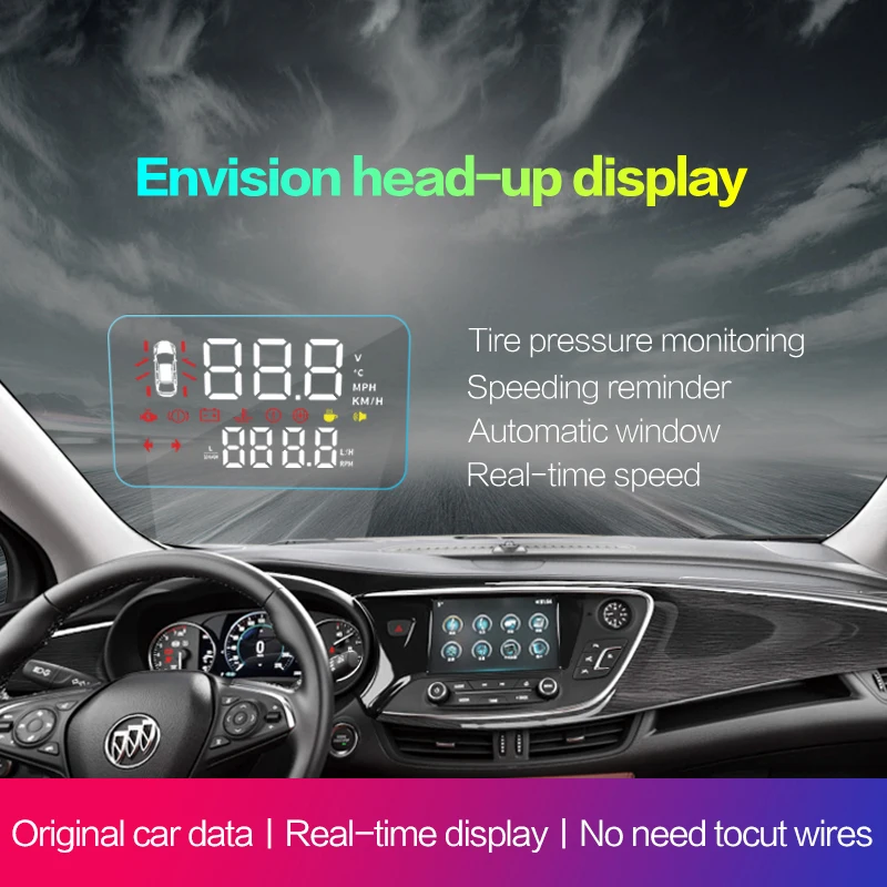Автомобильный gps скоростной дисплей Obd Hud экран для лобового стекла автомобиля проектор OBD2 разъем для Buick envision левосторонний привод