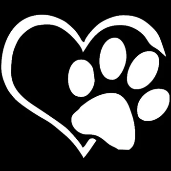 

Dog Cat Paw Print Car Sticker Lovely Heart Shaped for Camper Van Motorcycles Waterproof Vinyl Decal for Car Styling