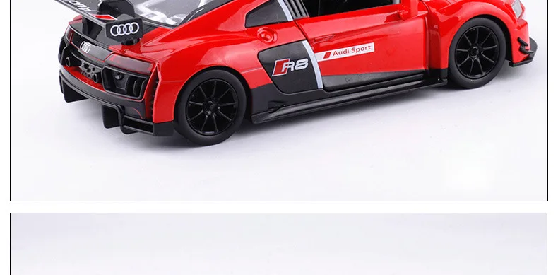 1:24, высокая симуляция, гоночный сплав, Audi R8, спортивный автомобиль, звук и светильник, сплав, модель автомобиля, игрушки для детей, подарки