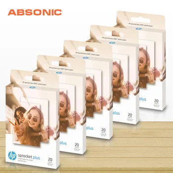 

Absonic 100 Sheet/5 Box for HP Sprocket Plus Photo Paper 2.3x3.4" Sticky Backed Small Zink Photo Paper Printer Picture 5.8*8.7cm