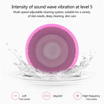 

Facial Cleansing Brush USB Charging Silicone Facial Cleansing Brush Oil-control Remove Blackheads Pores Cleaning Brush