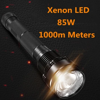 

Zoomable 85W Xenon Bulb Powerful LED Flashlight Rechargeable 5 Modes 8000 Lumens 1000 Meters Lighting Torch Hunting Flashlights