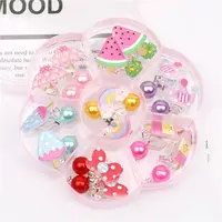 7 Pairs Mini Lovely Ear Clips for Girls Hypoallergenic No Piercing Plastic Earrings for Kids with Pain-resistan 1
