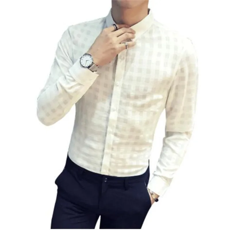 Mens Check Shirt Transparent Shirt Men 
