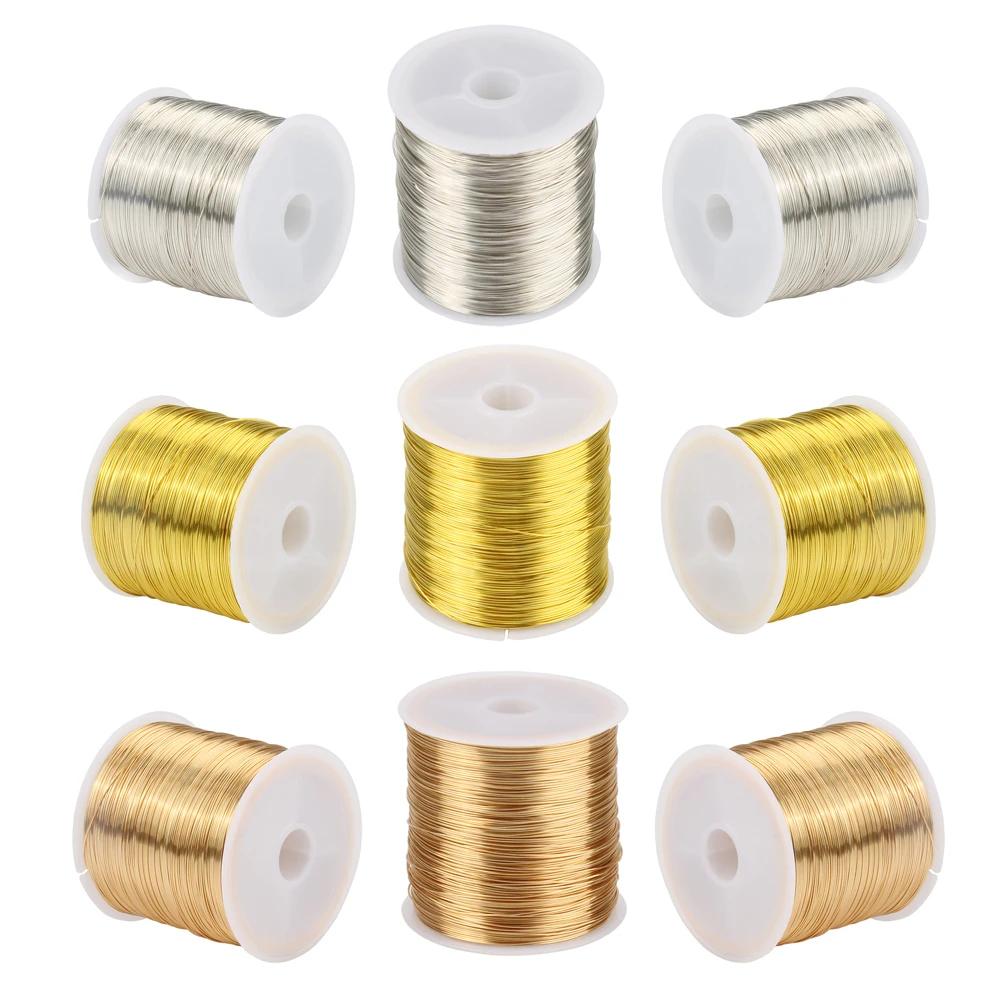 100meterGoldsilvercolorCopperWireBeadingthread03mm04mmFor