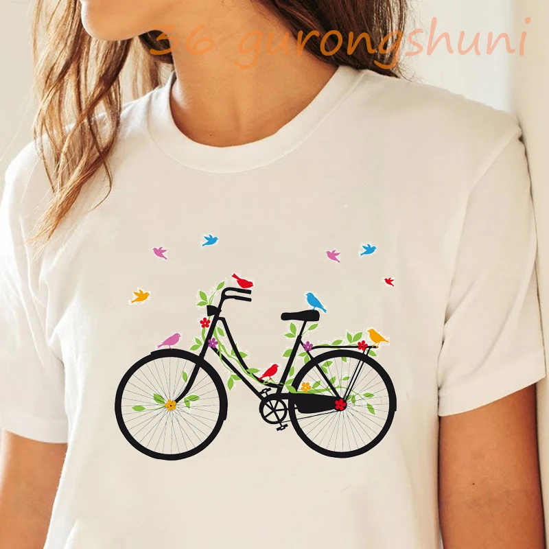 Bike Graphic T Shirt women Summer Woman 