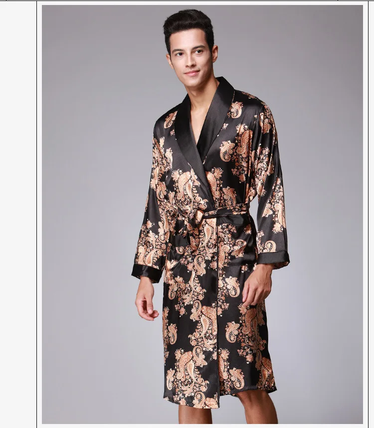 New-Arrival-Black-Chinese-Men-s-Dragon-Robes-Traditional-Male-Sleepwear-Nightwear-Kimono-With-Bandage-Wholesale (6)