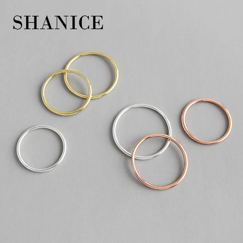 Silver Ring SHANICE Real Pure S925 Sterling Fashion Simple Smooth Fine Thin Little finger For Women Jewelry