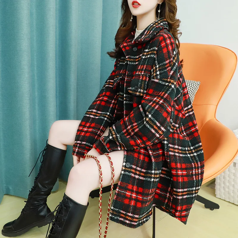 

NoEnName_Null Woolen Shirt Female Mid-length Thick Spring 2020 New Retro Hong Kong Style Sub-sleeved Plush Shirt 50cs