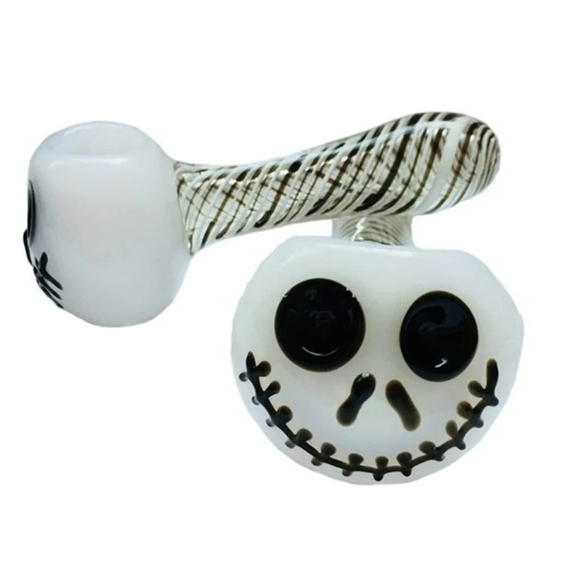 

Halloween Funny Ghost Pattern Glass Smoking Pipe Herb Tobacco Pipes Glass Smoking Cigarette Pipe For Tobacco Accessories