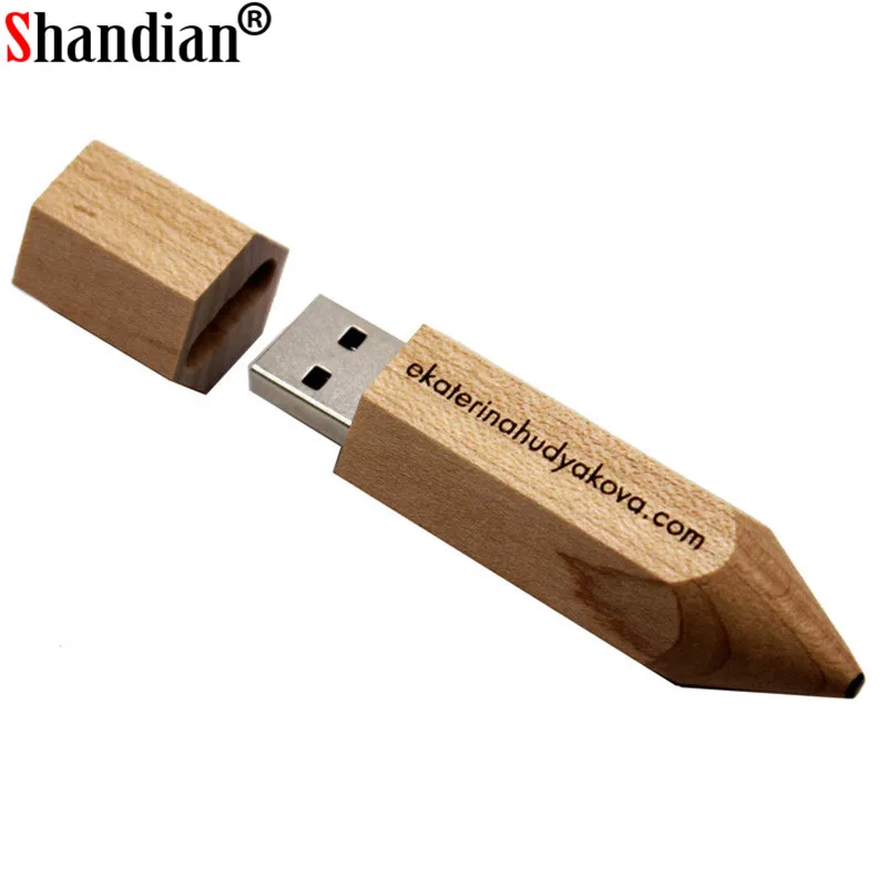 SHANDIAN деревянный карандаш флеш диск USB 2 0 4GB/8GB/16GB/32GB/64GB 128GB флэш накопители
