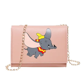 

Disney Dumbo cartoon lady messenger bag shoulder pu women fashion handbag minnie shopping bag gift Mobile phone bag purse