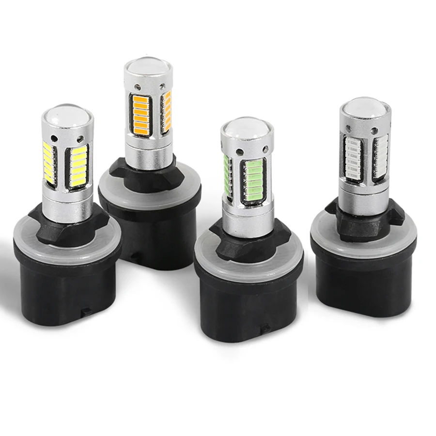 NHAUTP 1Pcs H27 880 H27W/2 881 LED Fog Lights 4014 30-Smd Car Day Lights Auto Front Fog Lamp Bulb White Amber Ice Blue 12V afbeelding