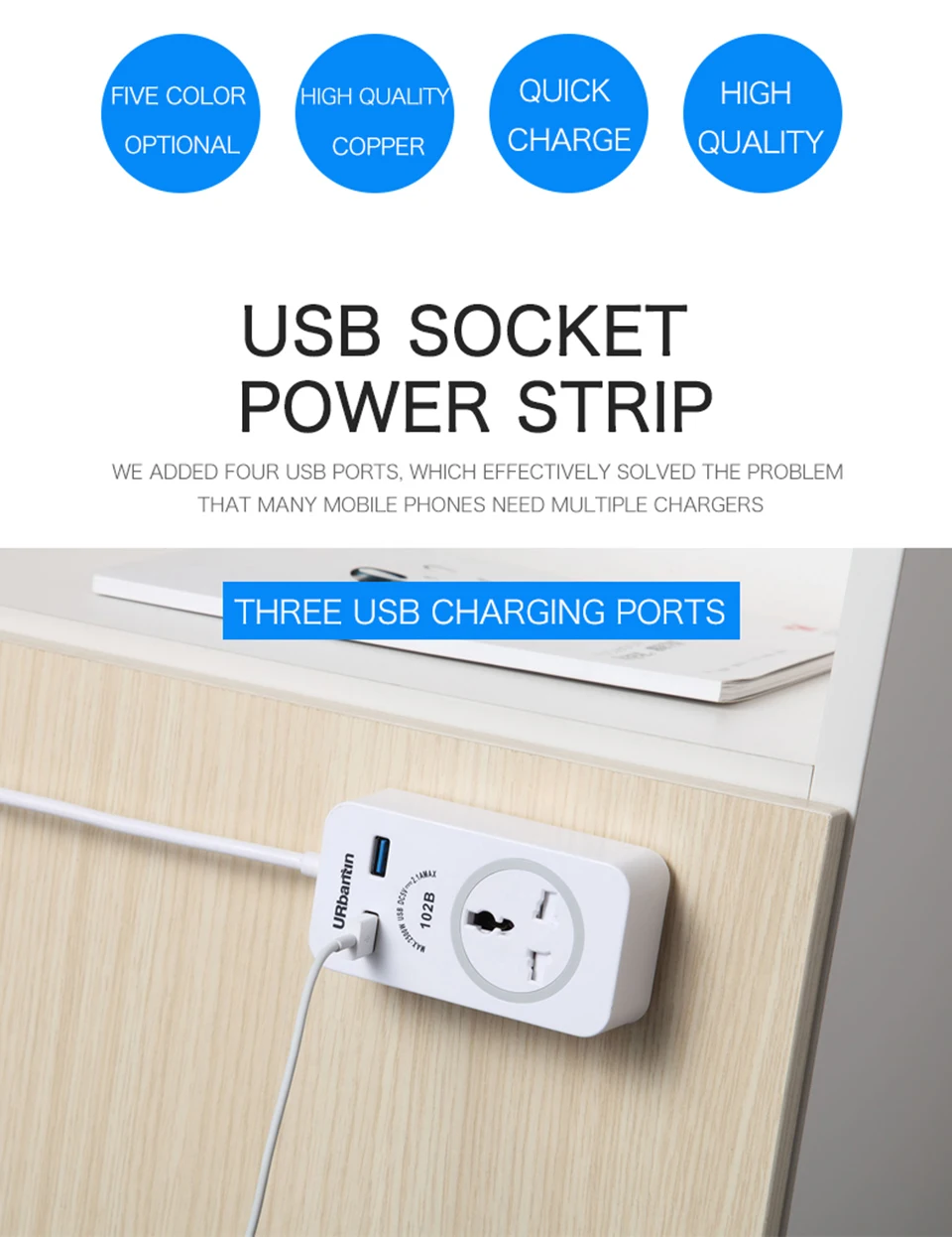 Симпатичная usb-удлинительная сетевая лента, 1 usb-порт для зарядки и 1 розетка, американская Европейская британская стандартная розетка