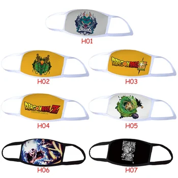 

Anime Dragon Ball Kakarotto Son Goku Cosplay Props Shenron Masks Men Women Print Cotton Dustproof Breathable Half Face Mask