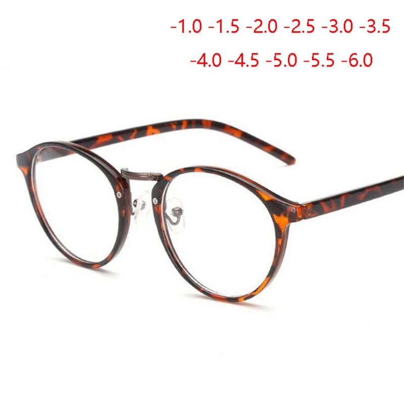 Ретро Круглые очки для глаз мужские и женские ультрасветлые при миопии очки при близорукости очки готовые-1-1,5-2-2,5-3-3,5-4-4,5-5-6