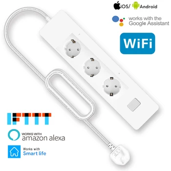 

wi fi smart socket eu electrical sockets 3 holes 2 usb interface socket 220V support Alexa Google Home Assistant