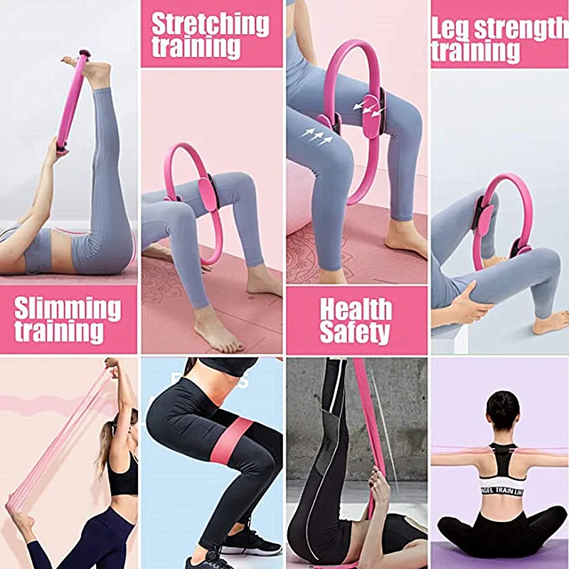 1/5Pcs Magic Ring for Sports Home Fitness Yoga Circle Leg Arm Muscle Trainer Pilates Circle Exercise Workout Gym Bodybuilding