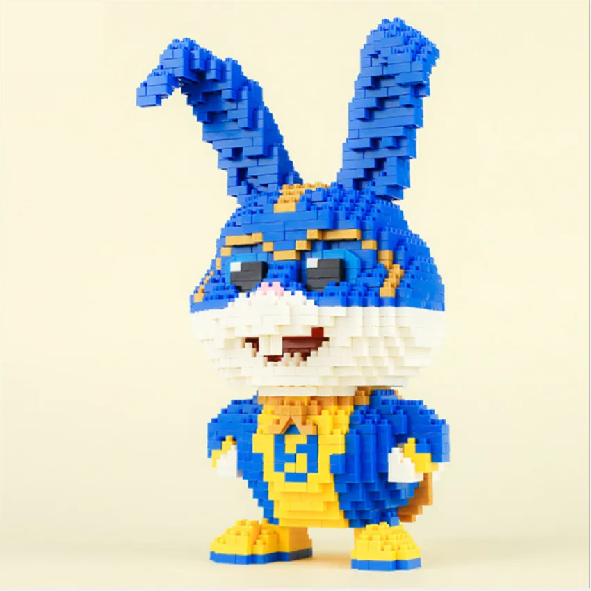 

Balody 1179pcs Diamond White Snowball Rabbit and Superman Rabbit 3D Model Building Kits Mirco Bricks Blocks Kids Toy