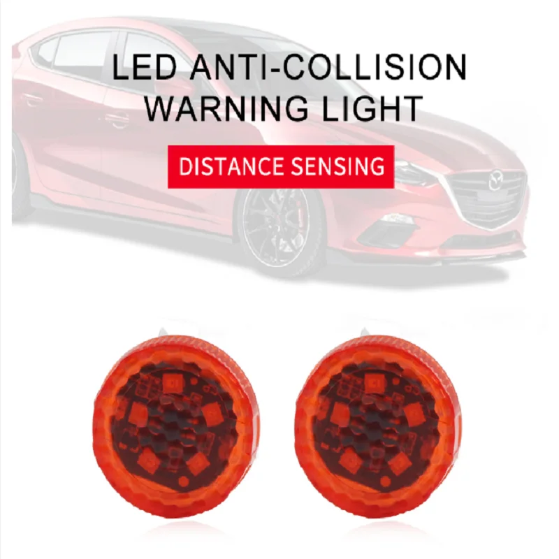 Светодиодный предупреждающий свет для открывания двери автомобиля, беспроводной магнитный индукционный стробоскоп, мигающий, защита от столкновений сзади