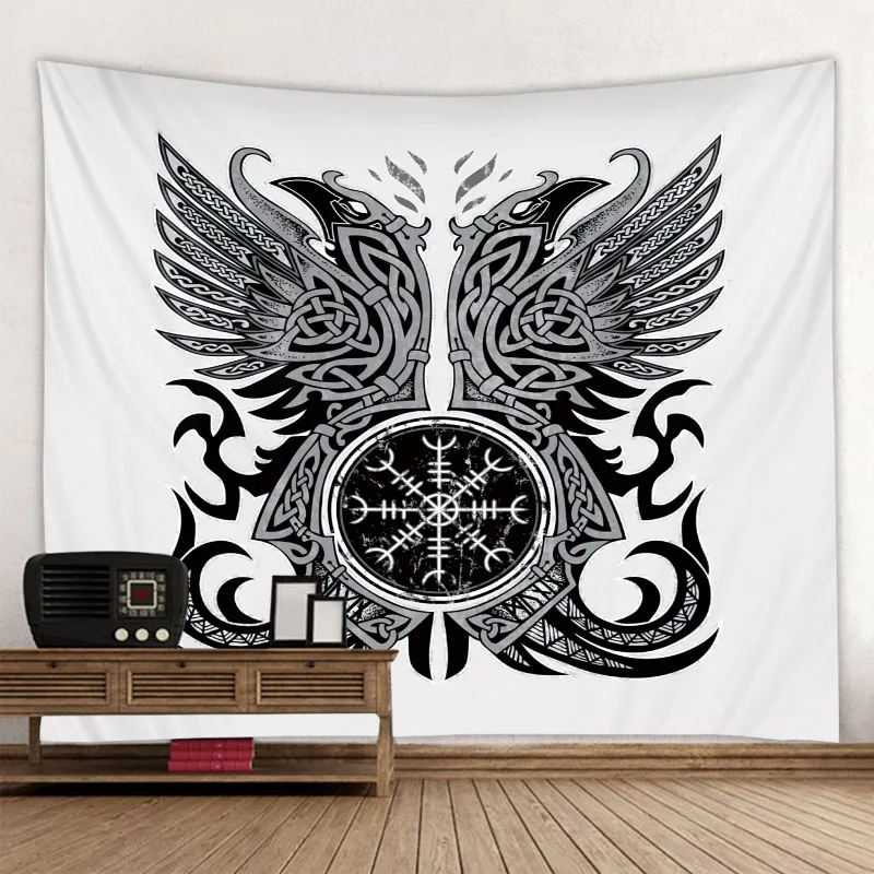 Retro Pirate Ship Rune Skull Elephant Tapestry Tapestry Hippie Psychedelic Bohemian Wall-mounted Living Room Bedroom Decoration