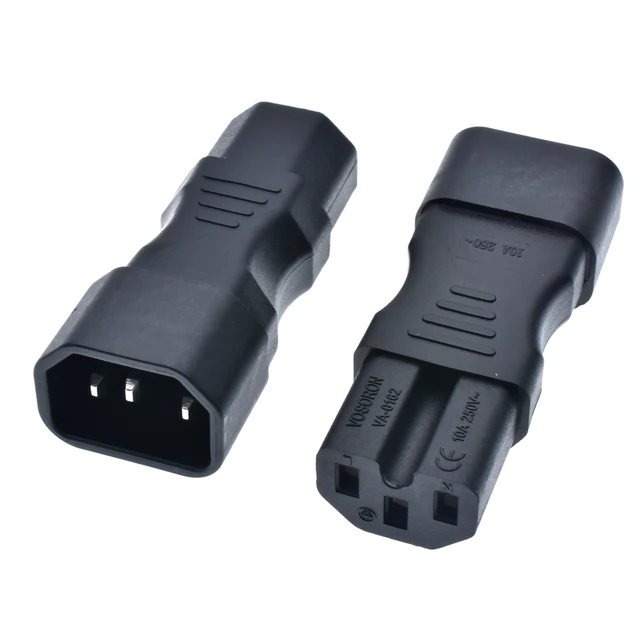 Adaptateur secteur IEC 320 C14 mâle vers prise femelle, convertisseur AC  droit, 3 pôles mâle vers femelle, 10A, 250V * - AliExpress