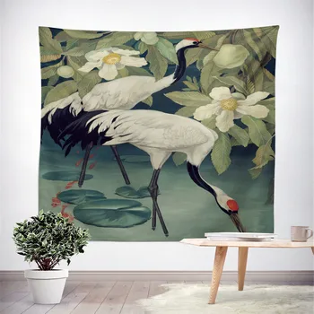 

Bird Wall Hanging Tapestry Swan Wild Duck Scarlet Ibis Design Outdoor Camping Picnic Mat Cottage Home Decor Blanket