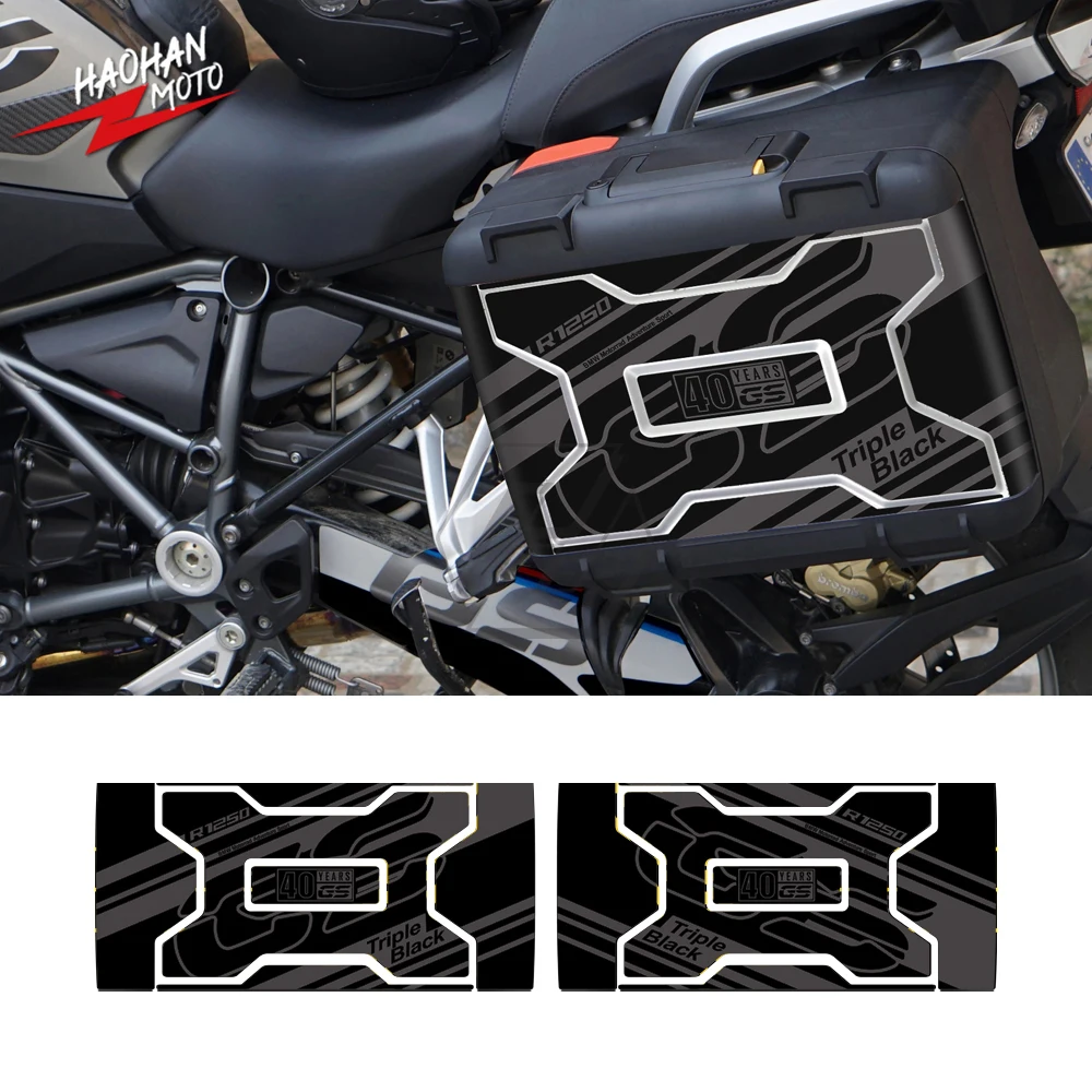 

For BMW Vario Case 2004-2012 40 Year GS R1250GS Triple Black Decals Motorcycle Graphic Sticker
