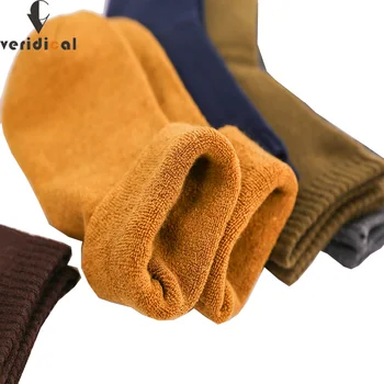 

Veridical 5 Pairs/Lot Super Thicker Solid Socks Cotton Against Cold Snow Russia Winter Warm Funny Happy Male Men Socks Brand