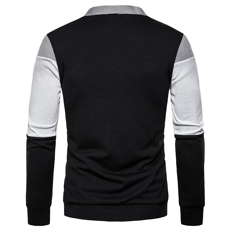 Fashion Men Cardigan Coats Buttoned Front V Neck Long Sleeves Striped Patchwork Knit Coat Vintage Autumn Spring Sweater Outwear