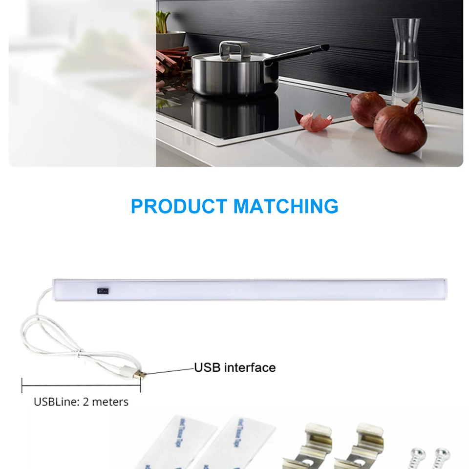 30cm 5V USB Powered Smart LED Kitchen Light Hand Sweep Sensor Lamp High Brightness Backlight for Cabinet Wardrobes Drawer (9)