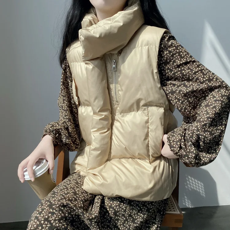 Mooirue Зима Осень Harajuku парка жилет пальто без рукавов хлопковая стеганая одежда свободный короткий уплотненный теплый хлопковый жилет