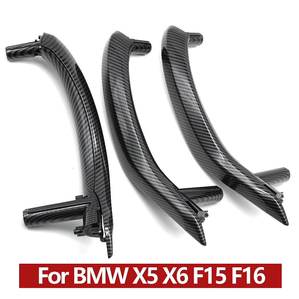 Модернизированная левая и правая ручки для внутренней двери из углеродного волокна с внешней крышкой в сборе для BMW X5 X6 F15 F16 2014-2018