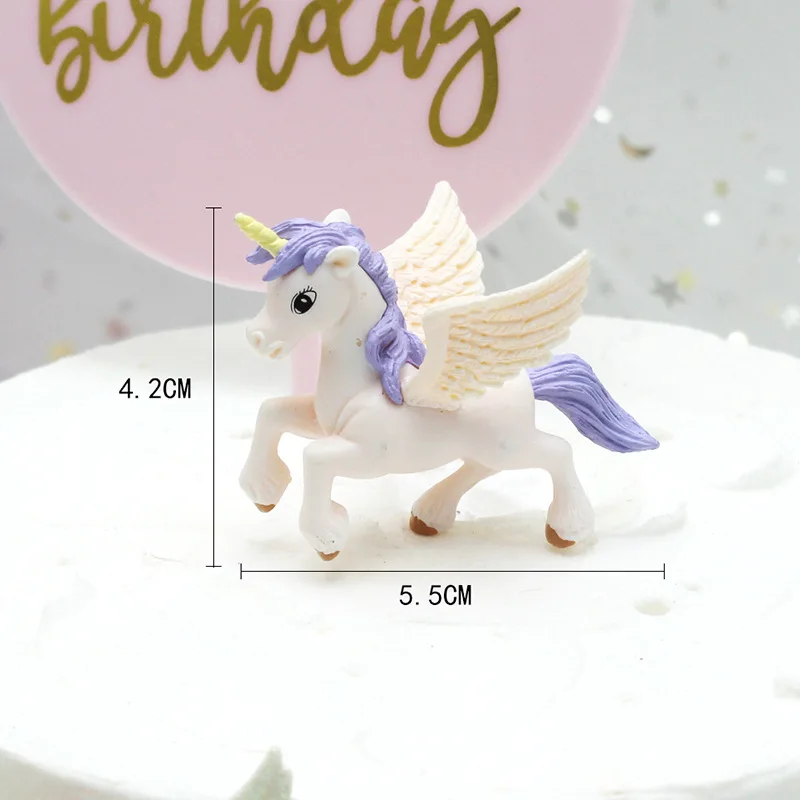 Miniature Rainbow Cake Decoration Unicorn Cake Flag Decoration Pegasus Unicorn Happy Birthday Party Cupcake Decoration Wedding