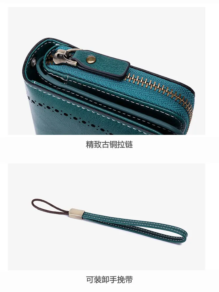 Women Wallet RFID Anti-theft Leather Wallets For Woman Long Zipper Large Ladies Clutch Bag Female Purses Card Holder