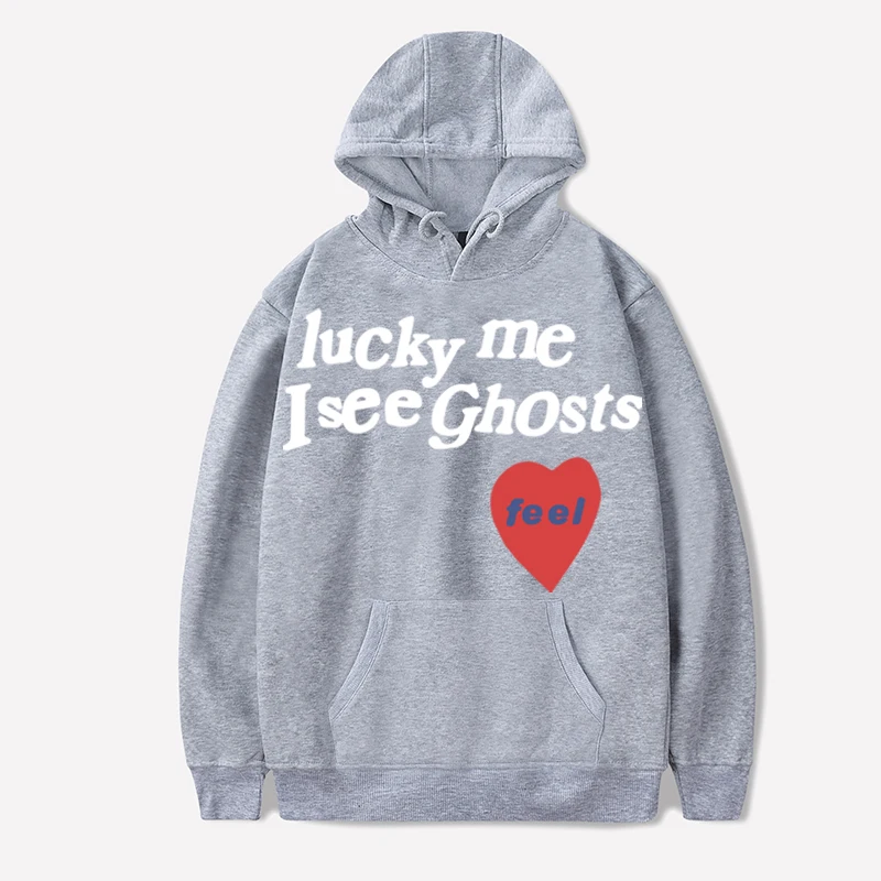 Lucky Me I See Ghosts Pullovers Spring Autumn Unisex Hip Hop Hoodies 3