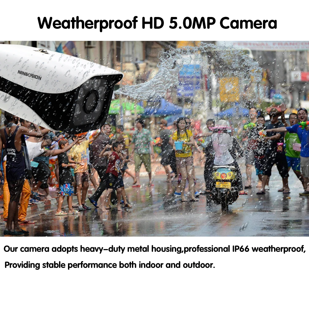 NINIVISION 5.0MP CCTV камера 5MP 3,6 мм HD объектив 90 градусов панорамная AHD камера ночного видения Водонепроницаемая наружная 2 цилиндрическая камера