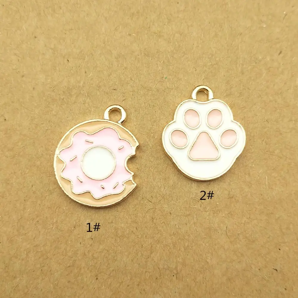 10 шт. эмалевые шармы в виде медведей с амулет лапа жареное яйцо для изготовления