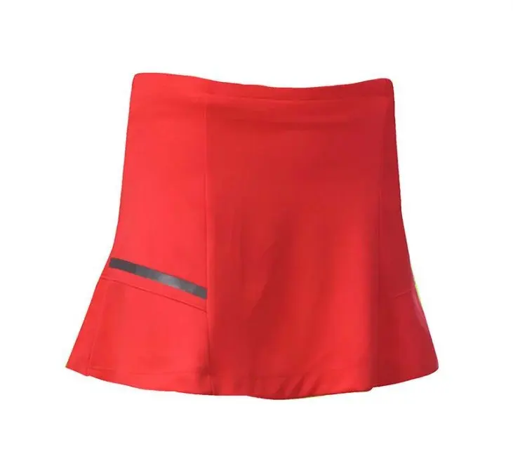 Спортивные теннисные шорты 2 в 1 для йоги, фитнеса, короткая юбка для бадминтона, дышащая быстросохнущая Спортивная Светоотражающая теннисная юбка для женщин и девушек - Цвет: W6D-1 ORANGE