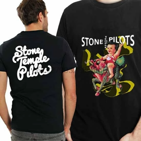 Футболка с надписью Stone Temple Pilots футболка двух сторон новинка Мужская размера от S