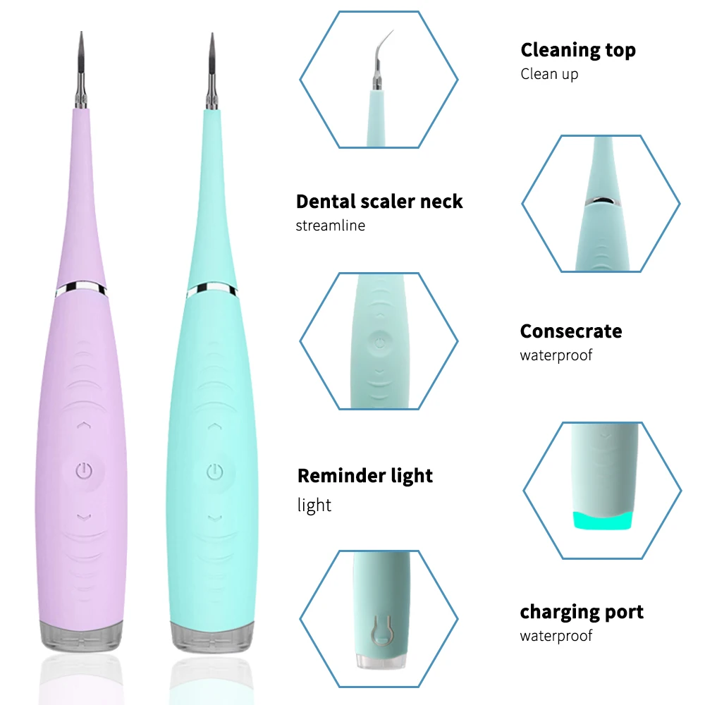 Зубной скалер Sonic Dental Scaler инструмент для удаления зубного налета чистки языка