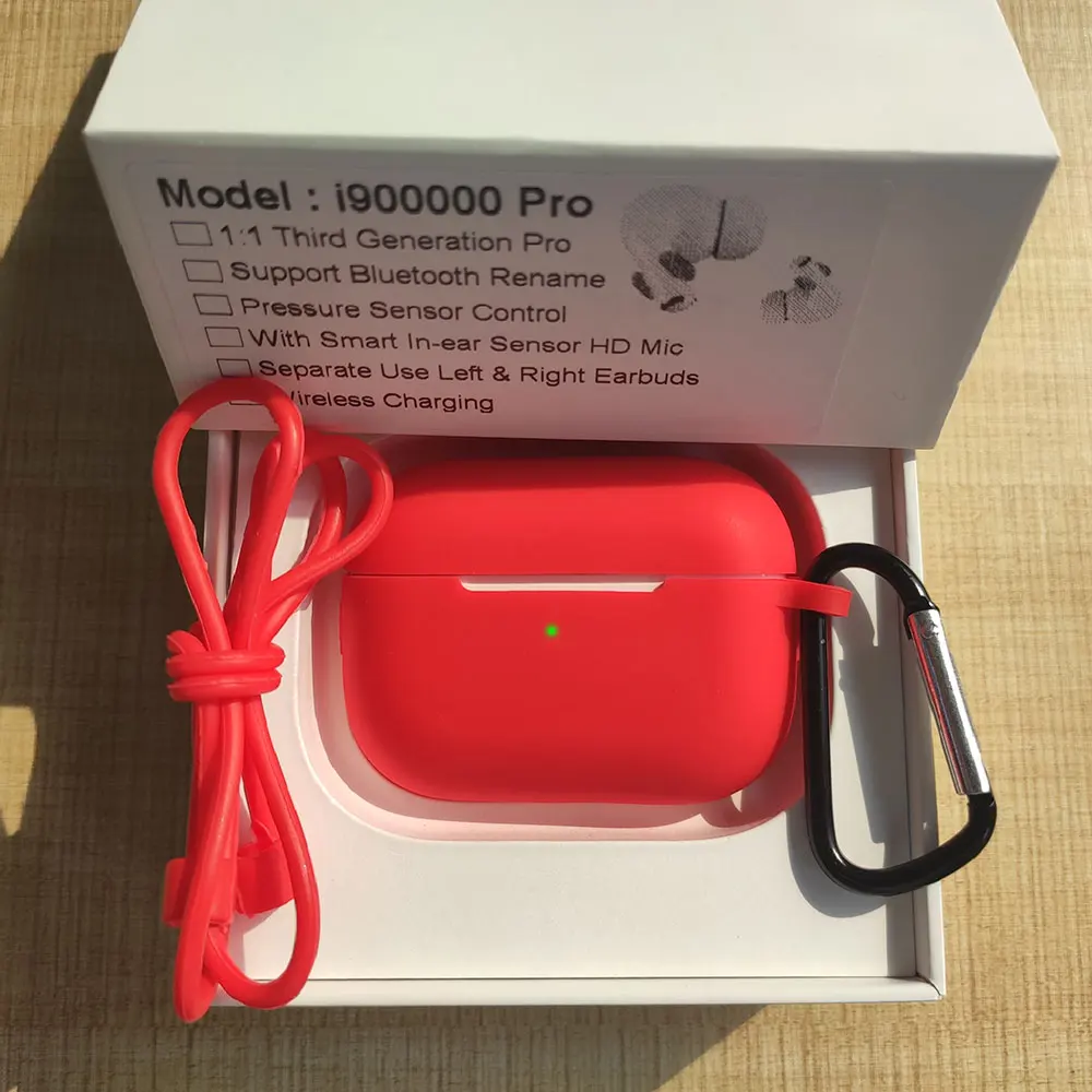 i900000 Pro Tws беспроводные наушники 1:1 Air 3 Датчик давления Bluetooth наушники H1 чип Pk i100000 i200000 tws - Цвет: Red case