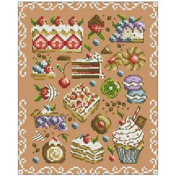 

Cake dessert patterns Counted Cross Stitch 11CT 14CT DIY Chinese Cross Stitch Kits Embroidery Needlework Sets home decor