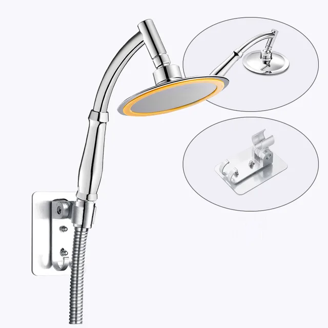 6 Inch High Pressure 360 Adjustable Large Round Big Rainfall Sprayer Bathroom Hand Held Shower Head shower and bracket