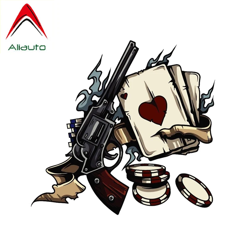 Aliauto личности для автомобилей и мотоциклов Стикеры Тузы фишки покера азартных