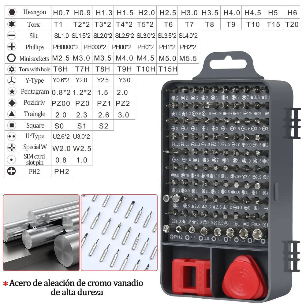 

Multi 117 in 1 Hand Screwdriver Set 98 Precision Bit Tool Screwdrivers for Computer PC Mobile Phone Repair Tools