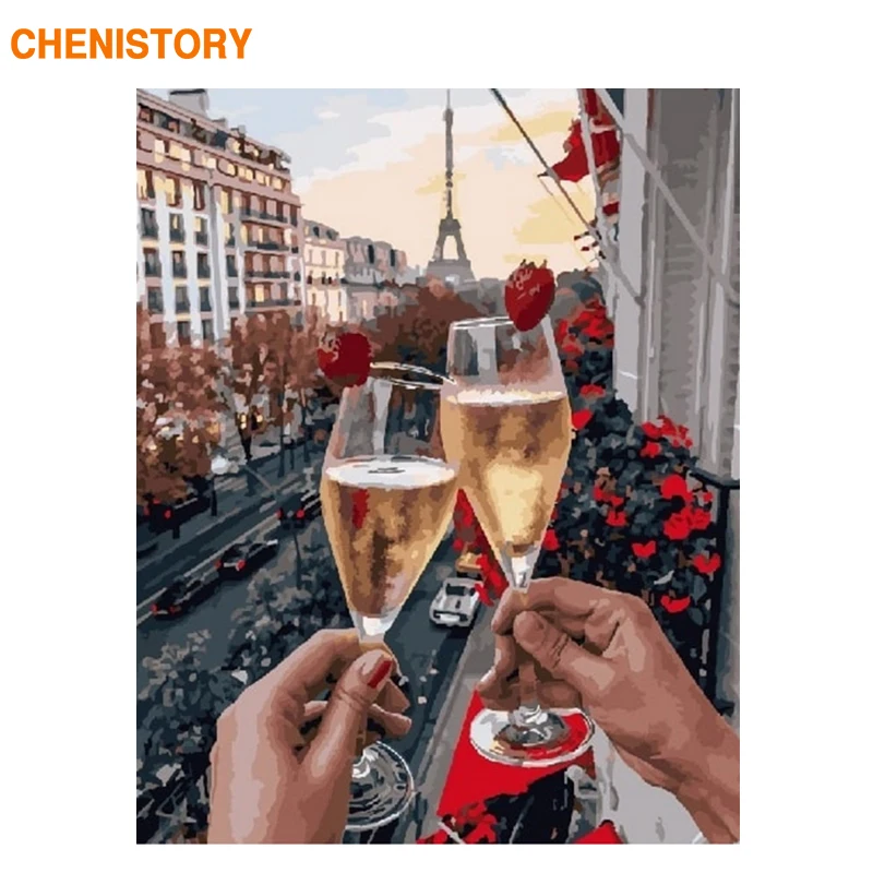 CHENISTORY Рамка Картина романтическая Сделай Сам картина по номерам домашнее настенное искусство картина холст картина для гостиной украшение дома - Цвет: 991795